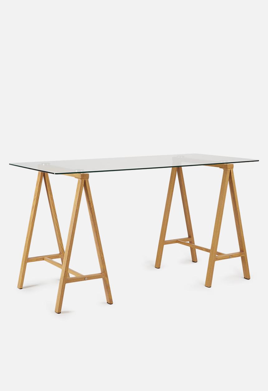 Eleven Past - Glass trestle table