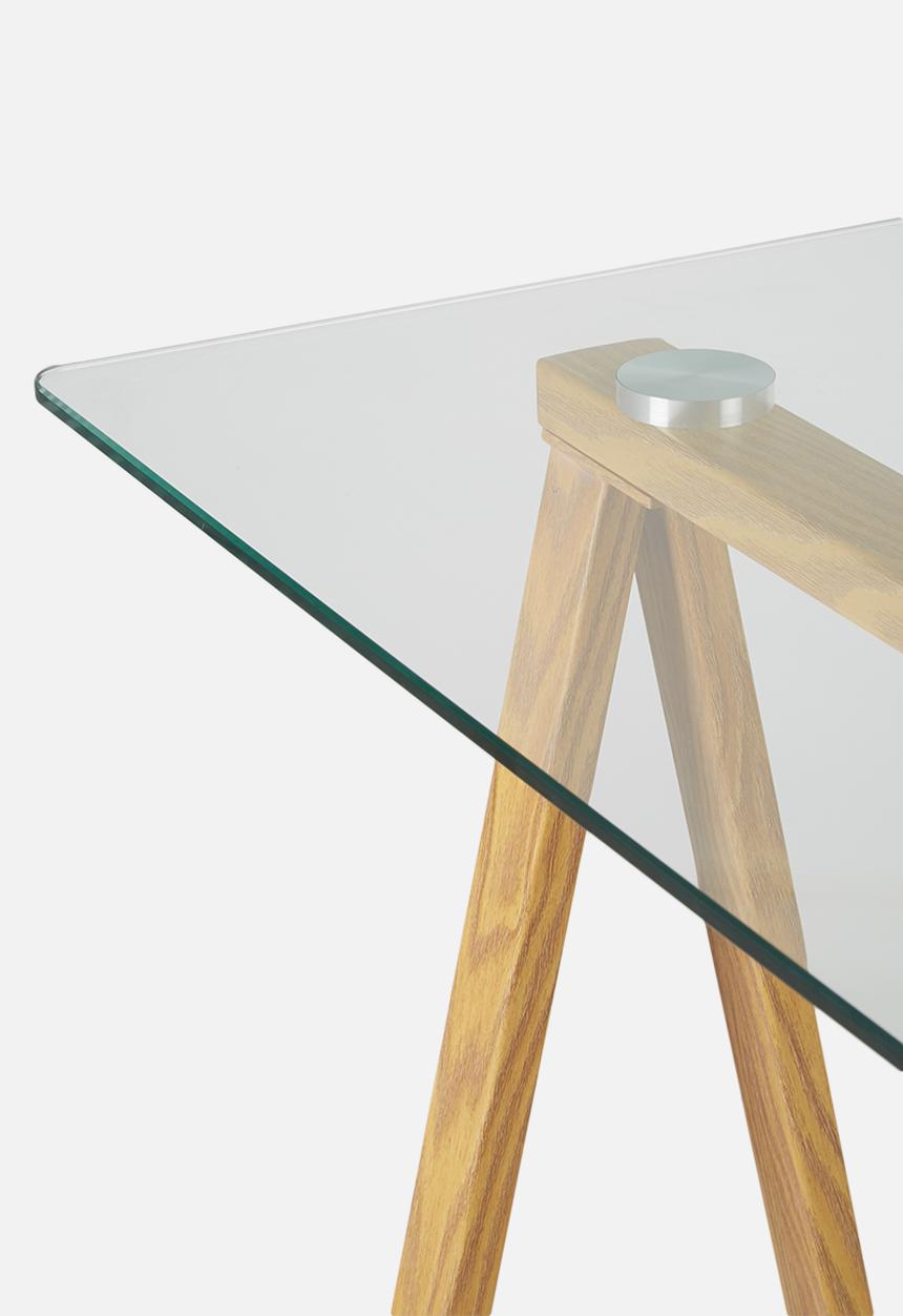 Eleven Past - Glass trestle table