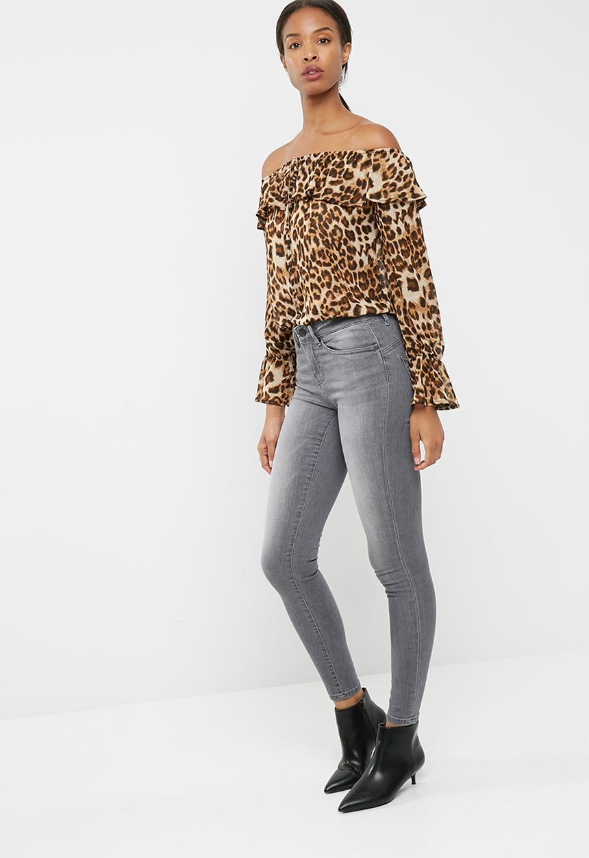 dailyfriday - Printed off the shoulder twofer bodysuit