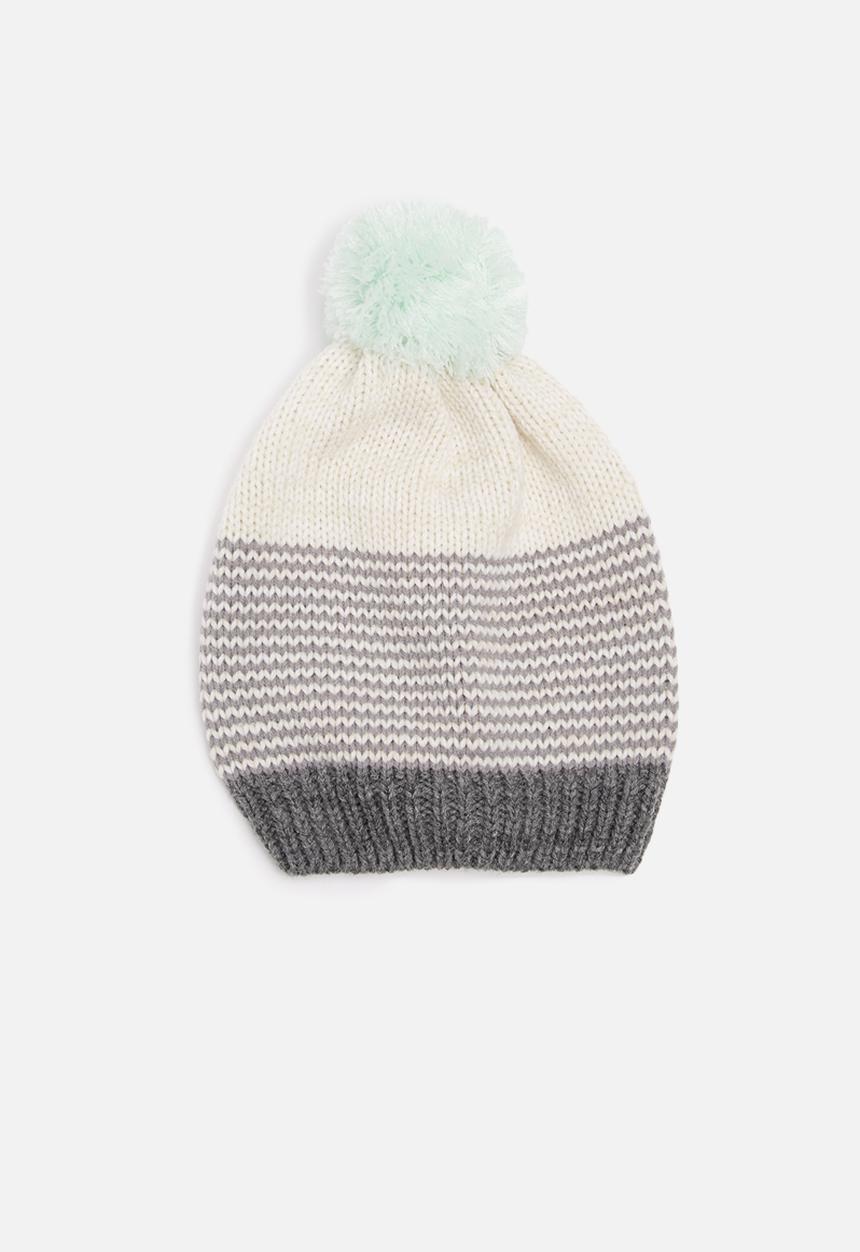 dailyfriday - Striped pom-pom beanie