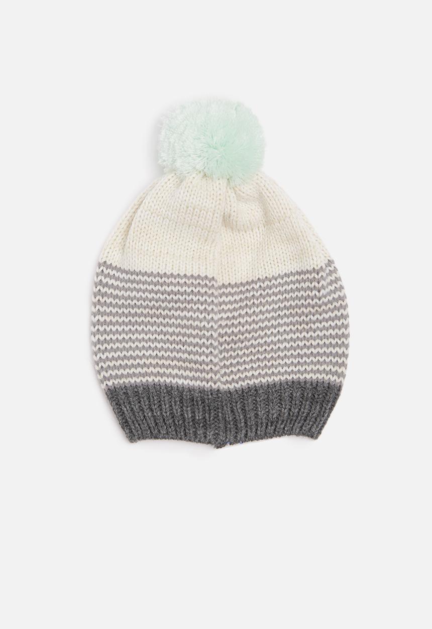 dailyfriday - Striped pom-pom beanie