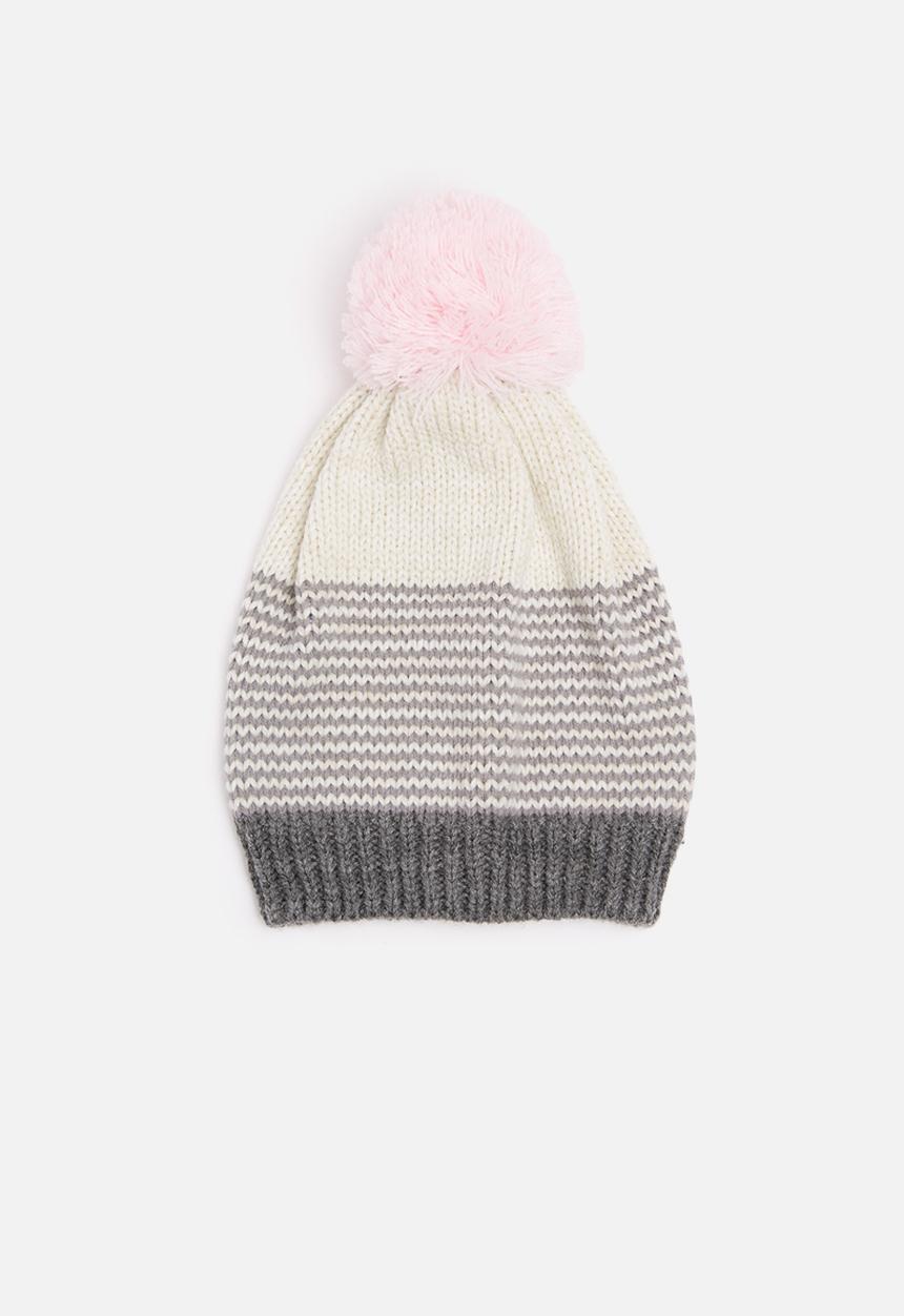 dailyfriday - Striped pom-pom beanie