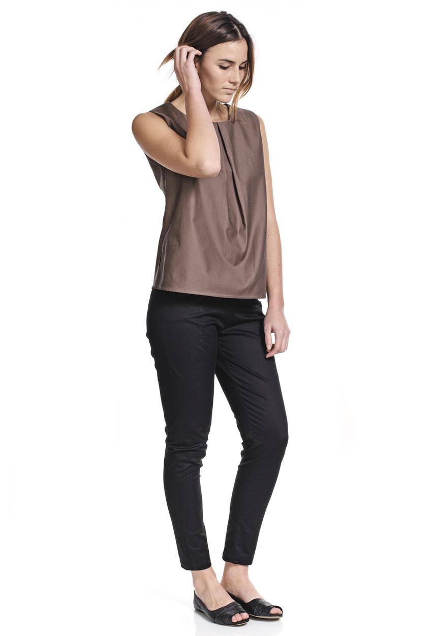Take Care Spring Line - Box Pleat Top – Taupe