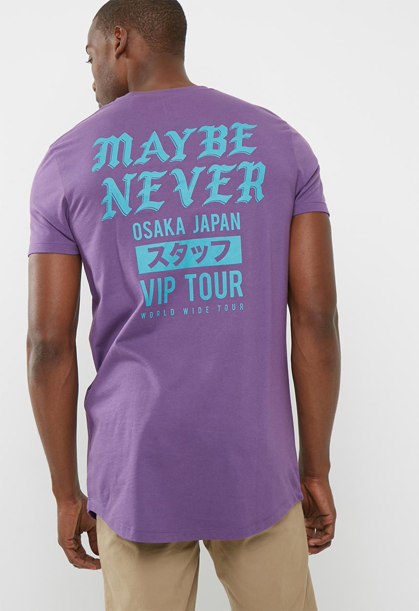 basicthread - Printed curved hem tee