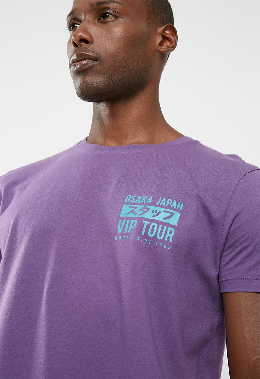 basicthread - Printed curved hem tee