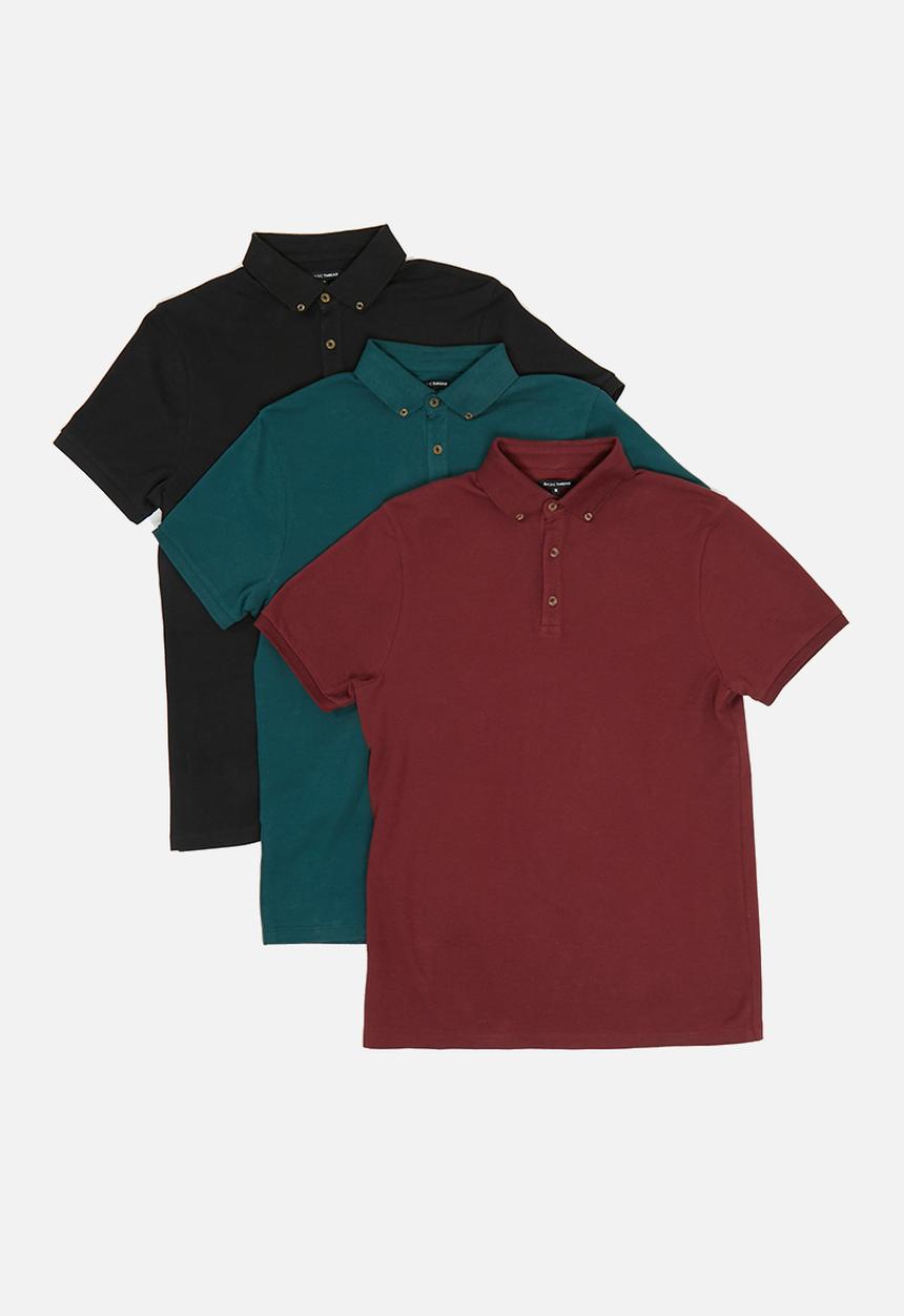 basicthread - Pique slim fit polo 3 pack