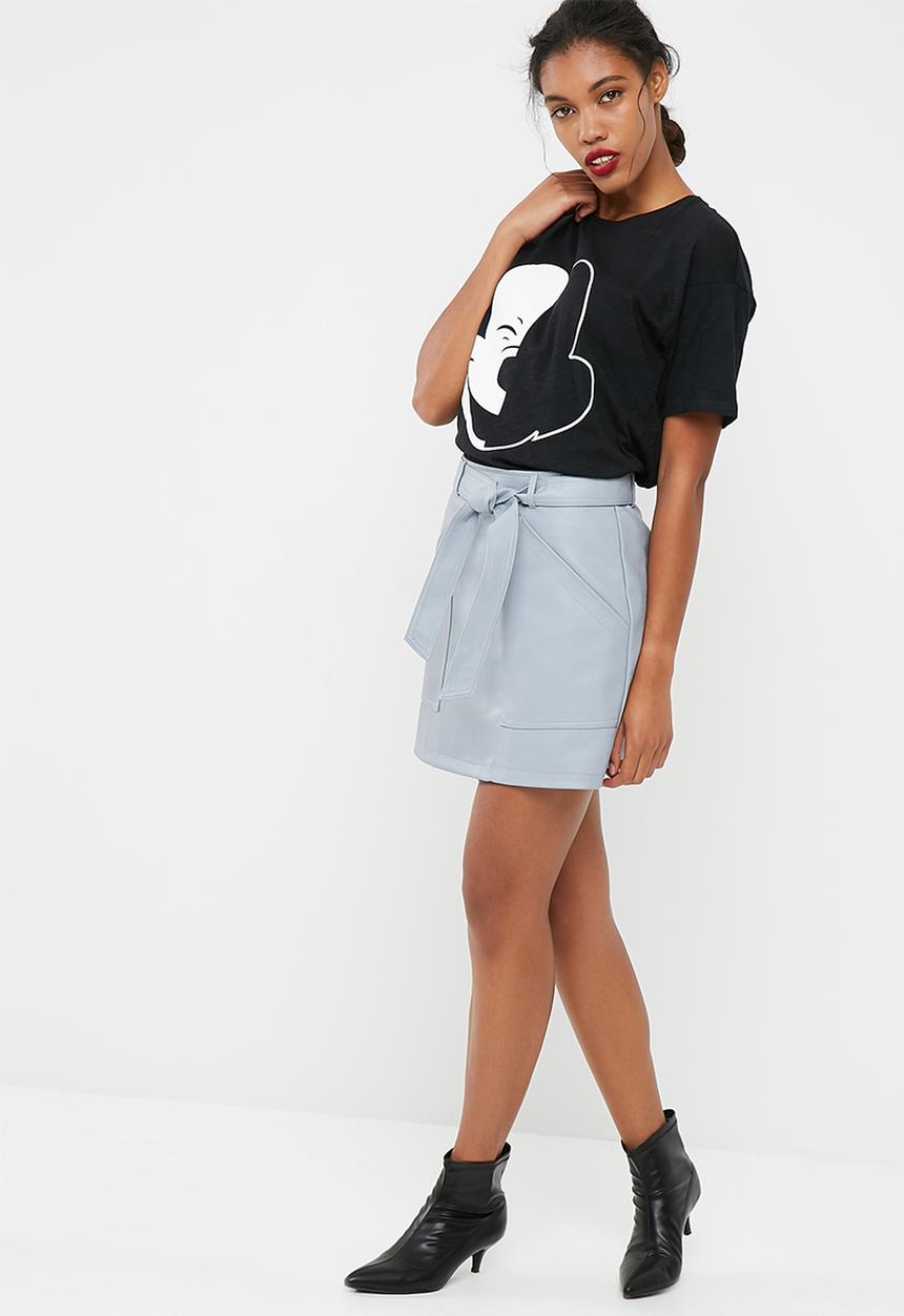 Vero Moda - Tie pu skirt