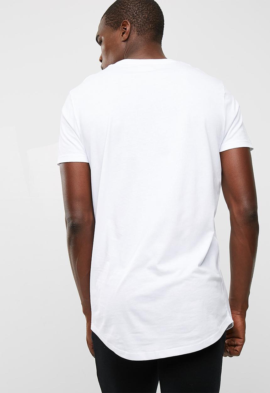 basicthread - Plain longline curved hem tee