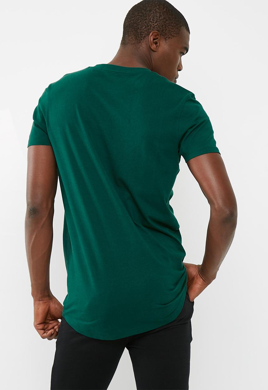 basicthread - Plain longline curved hem tee