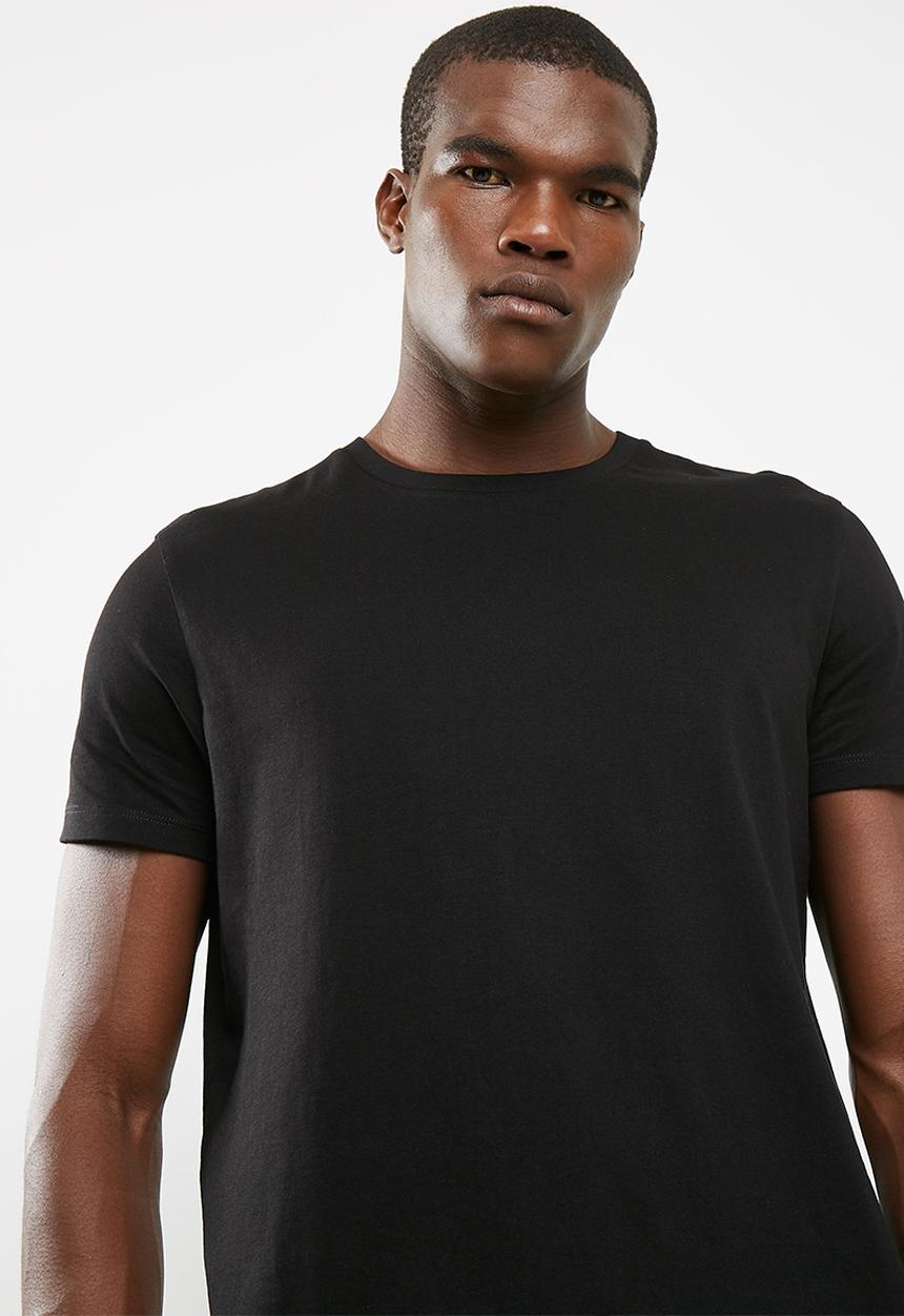 basicthread - Plain longline curved hem tee