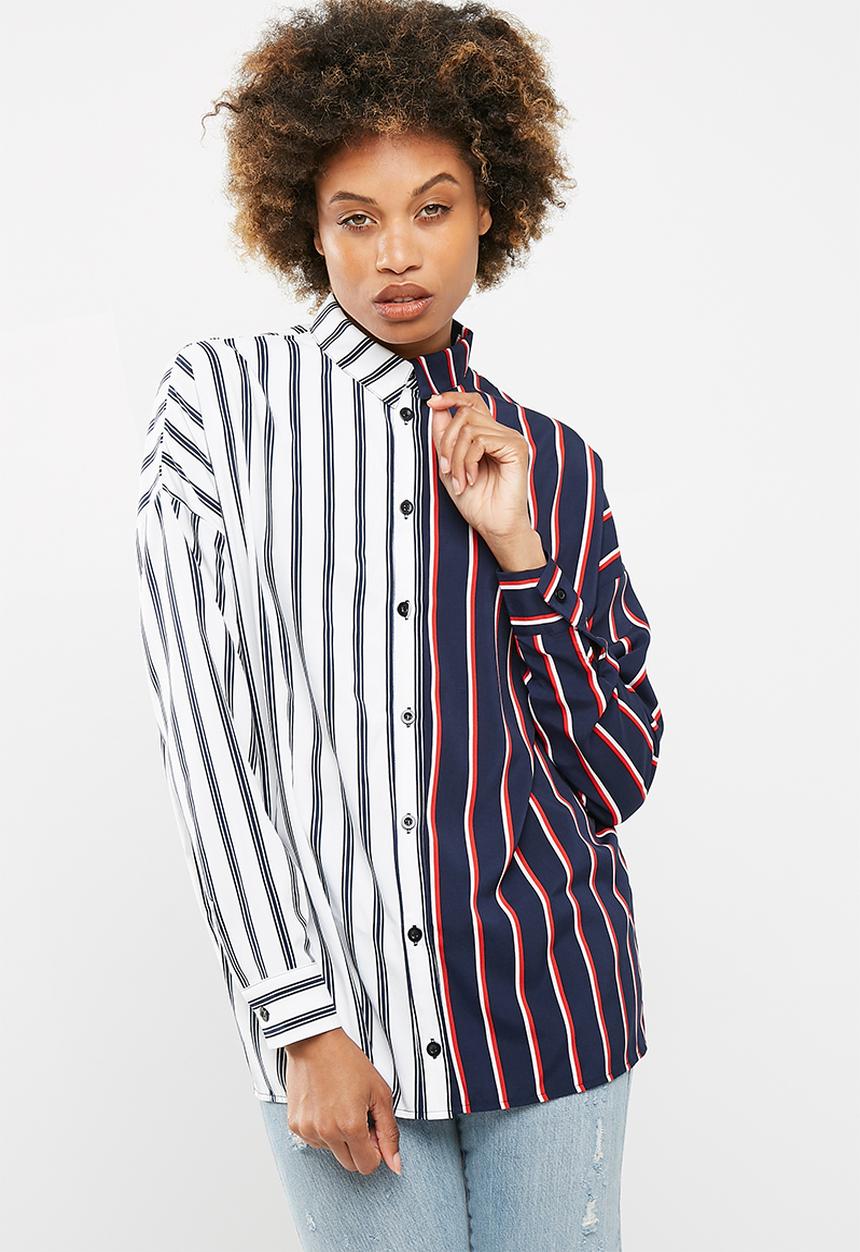 Missguided - Striped long line shirt