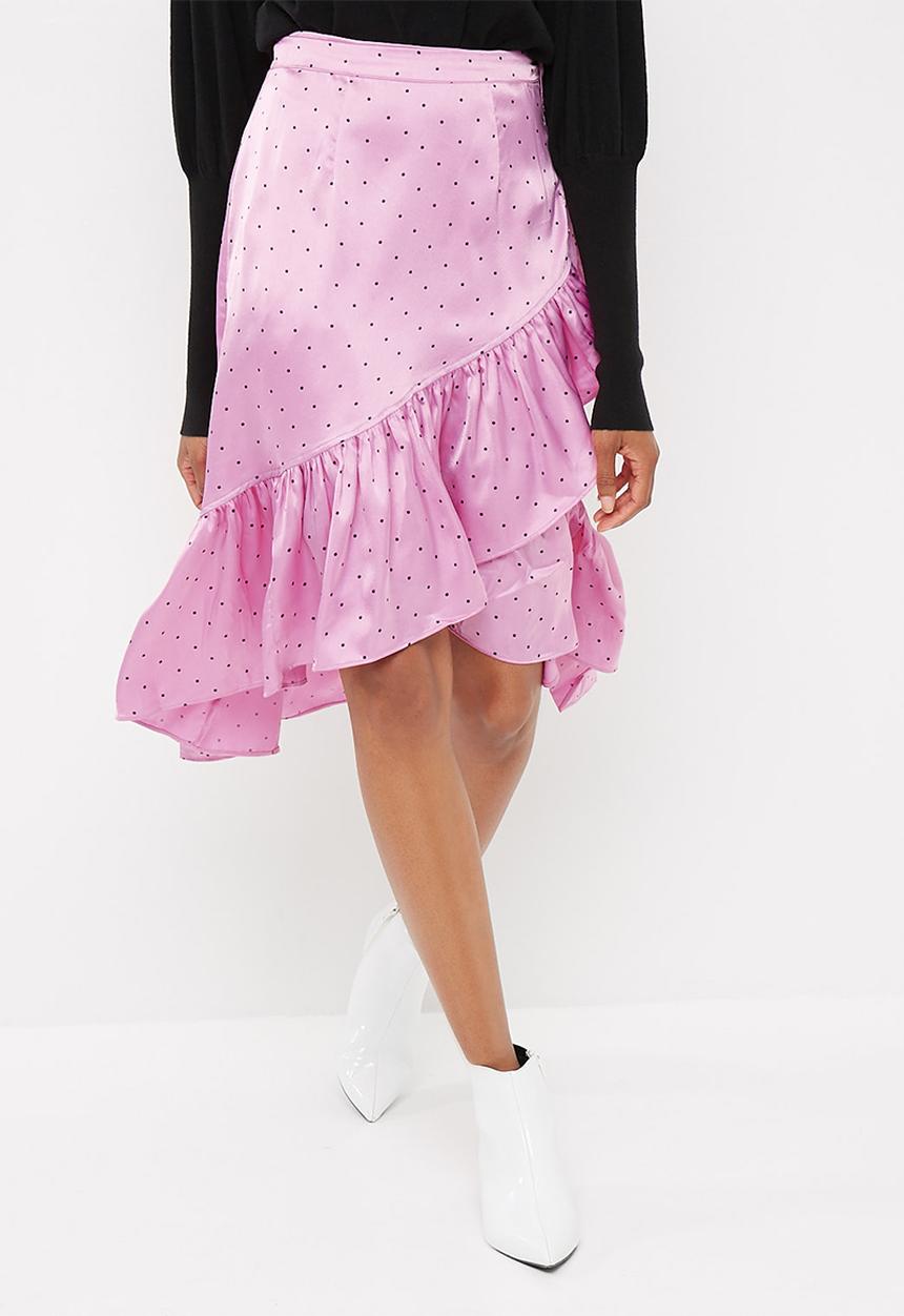 Vero Moda - Henna satin wrap skirt
