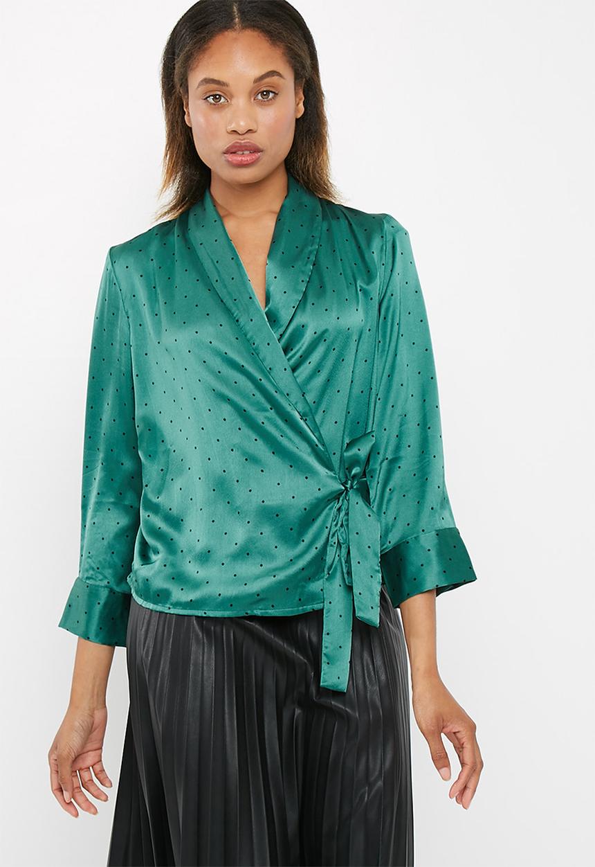 Vero Moda - Henna satin wrap top