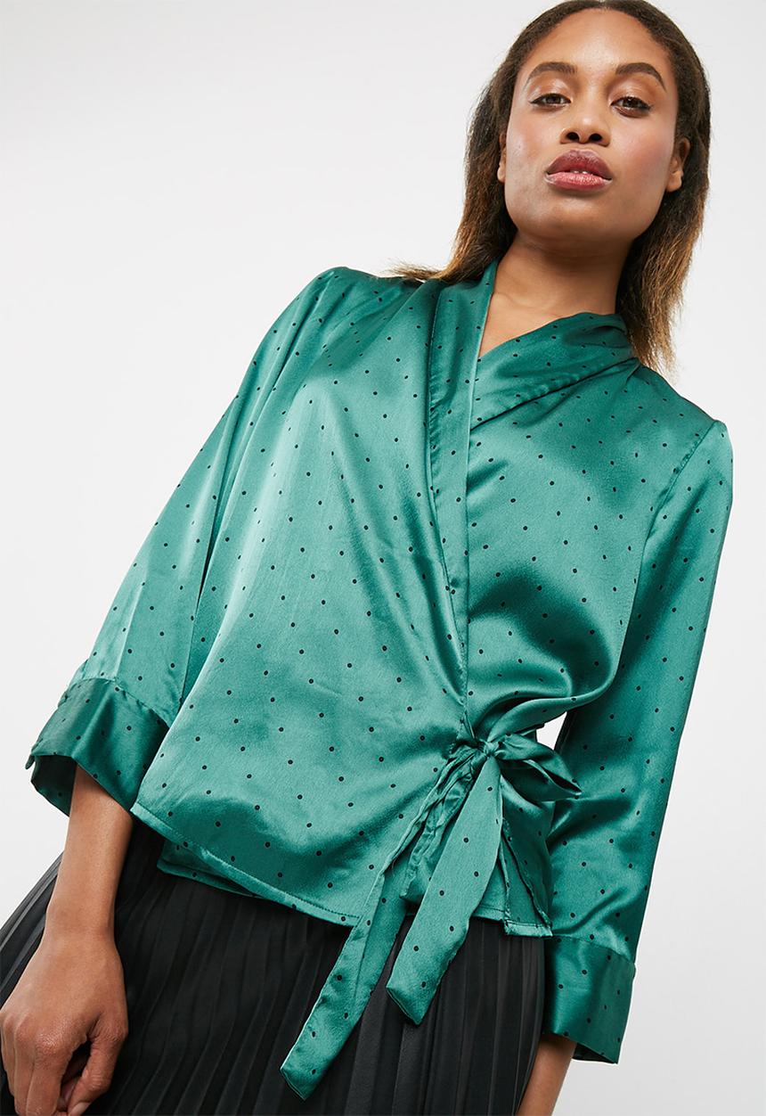 Vero Moda - Henna satin wrap top