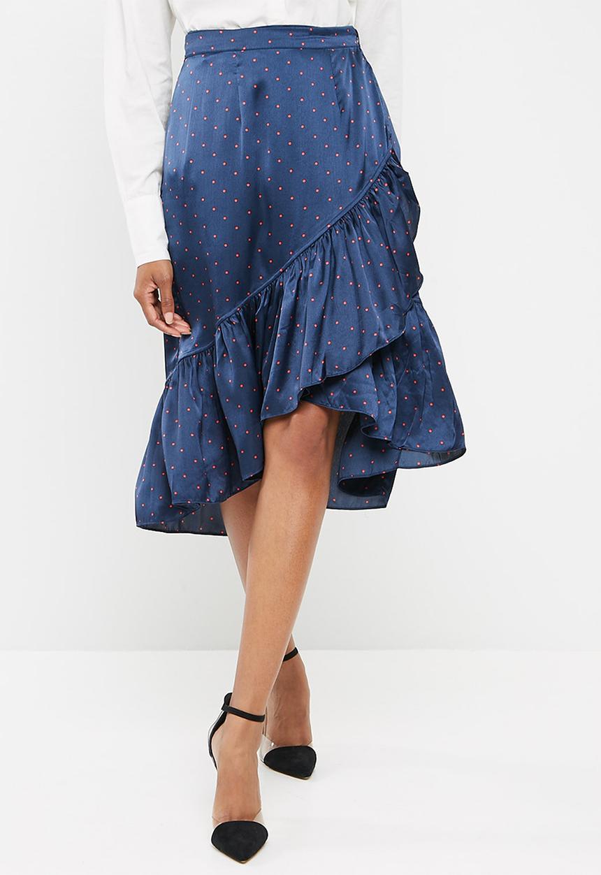 Vero Moda - Henna satin wrap skirt