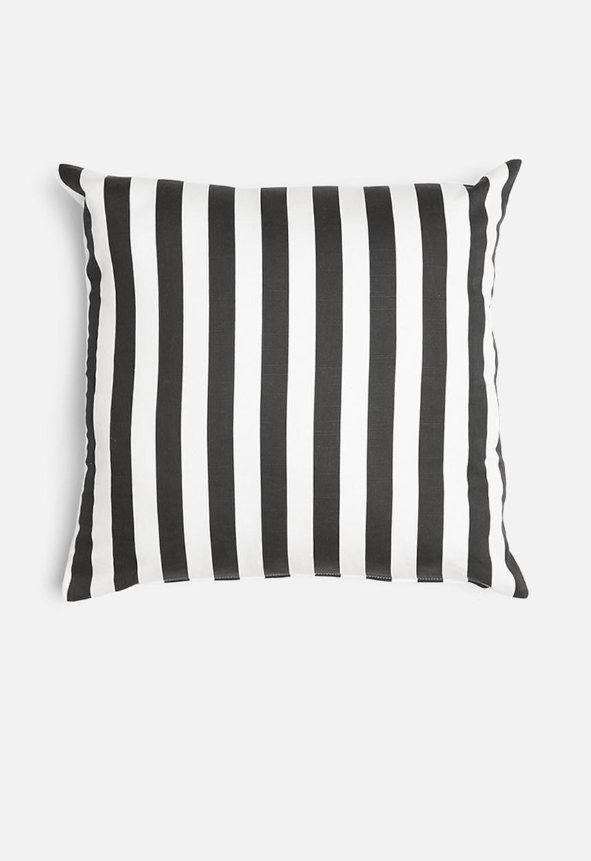 Sixth Floor - Classic stripe printed cushion cover - black & white