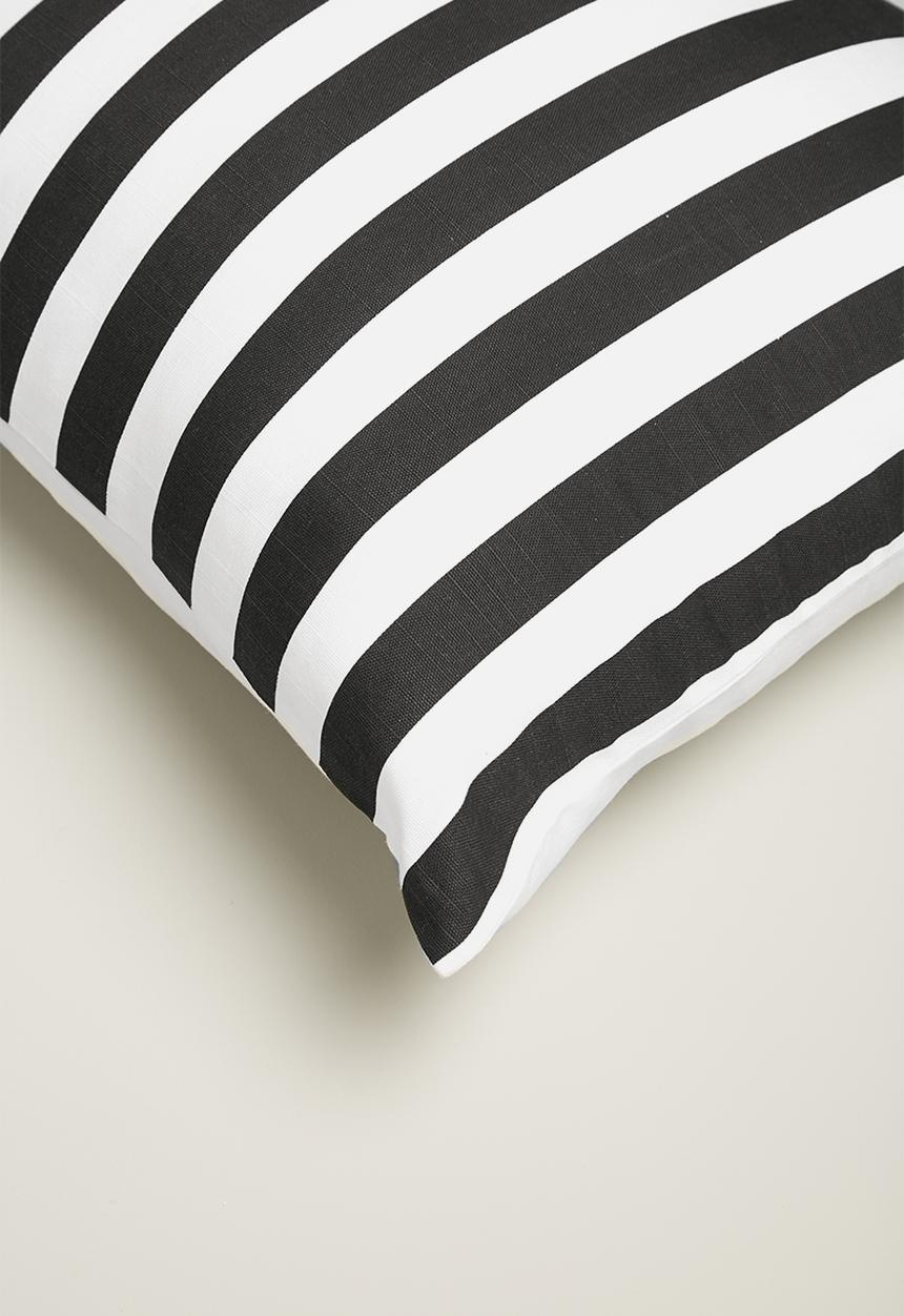 Sixth Floor - Classic stripe printed cushion cover - black & white