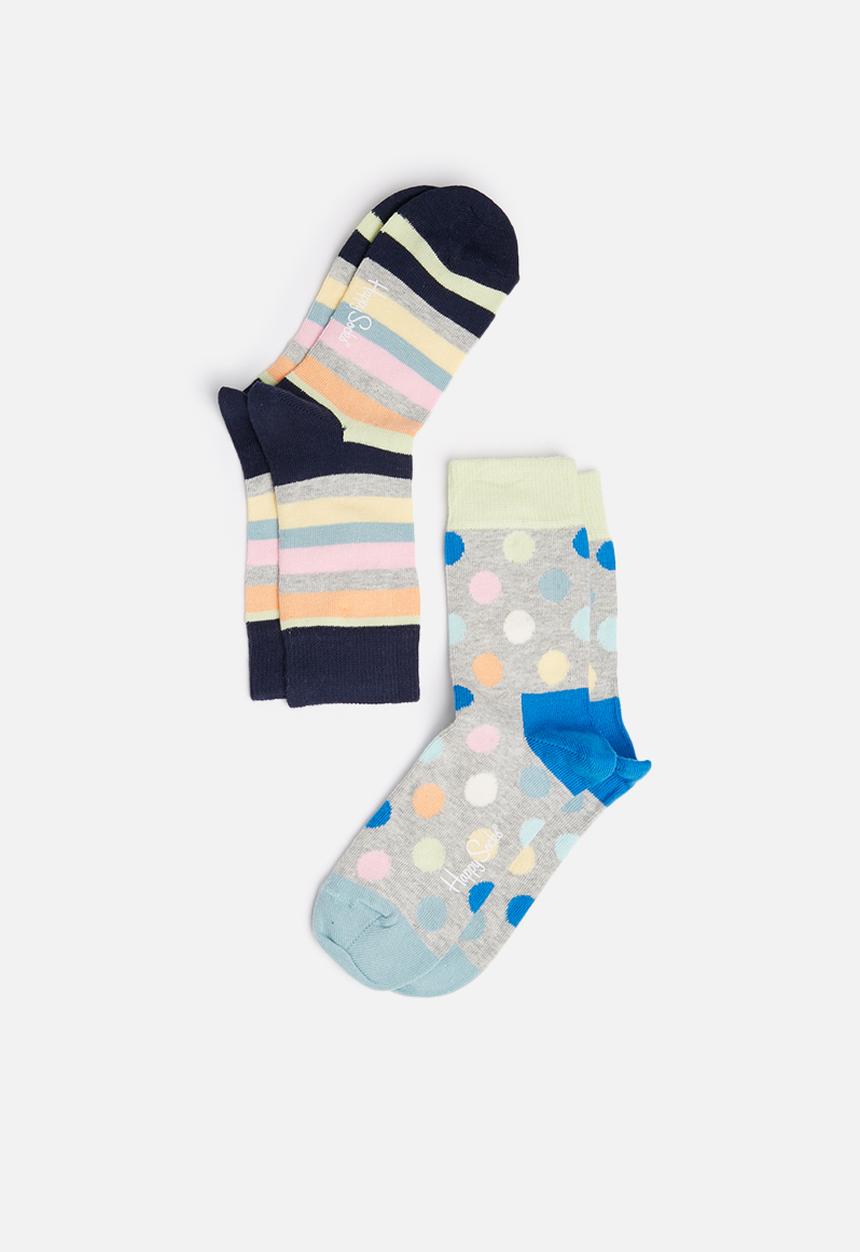 Happy Socks - Kids 2pk stripe socks