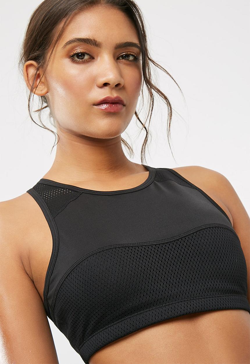 dailyfriday - Mesh inset crop top - black