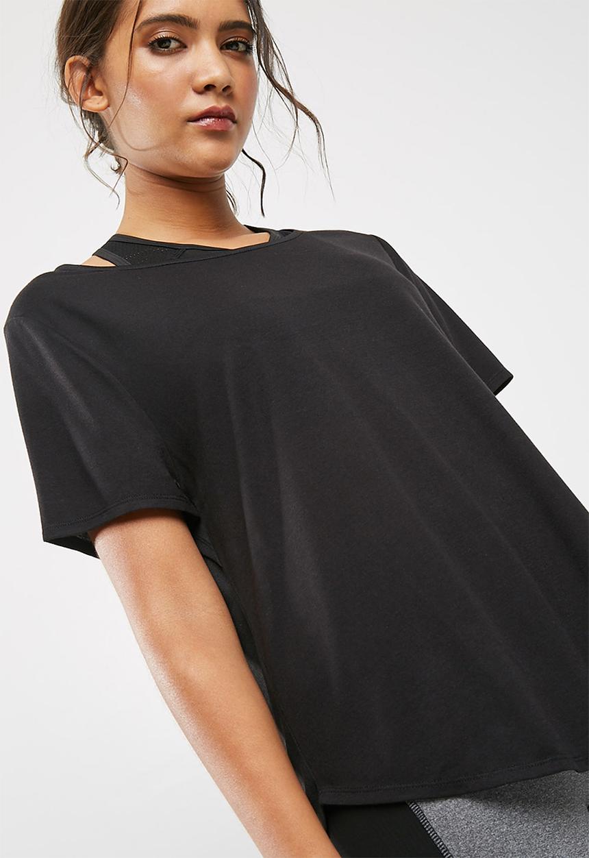 dailyfriday - Solid tee with mesh