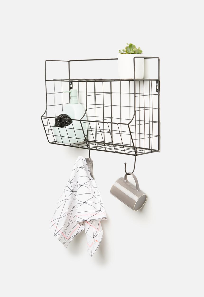 Present Time - Kitchen wall rack - black