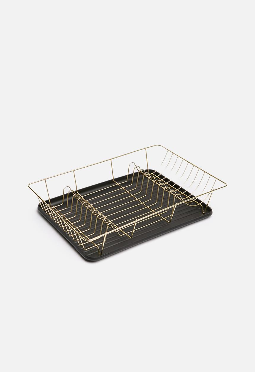 Present Time - Linea dish rack - gold & matt black 