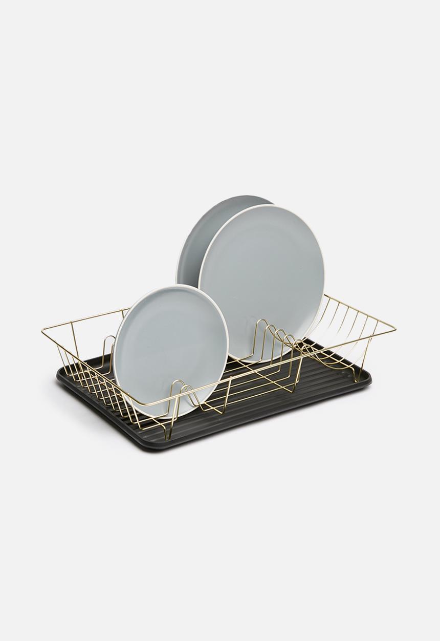 Present Time - Linea dish rack - gold & matt black 