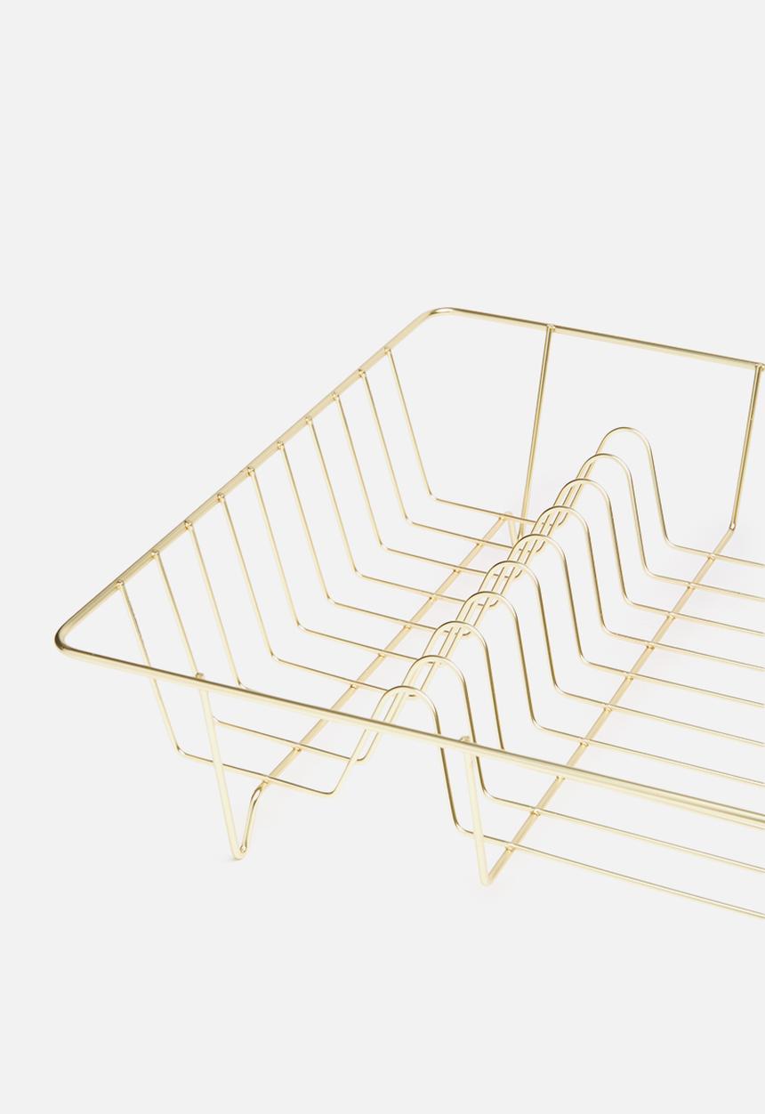 Present Time - Linea dish rack - gold & matt black 