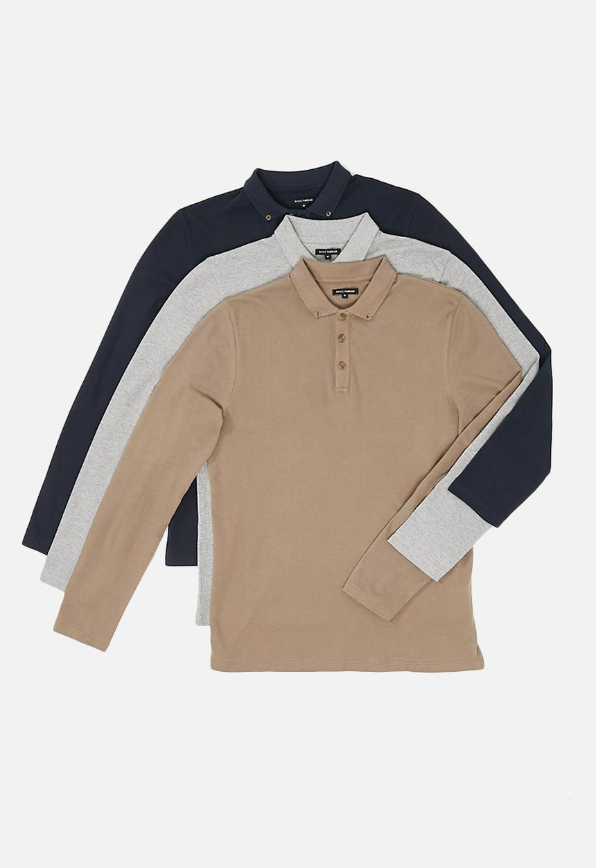 basicthread - Pique slim fit polo 3 pack
