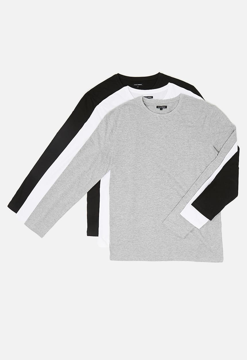 basicthread - Plain crew neck tee 3 pack