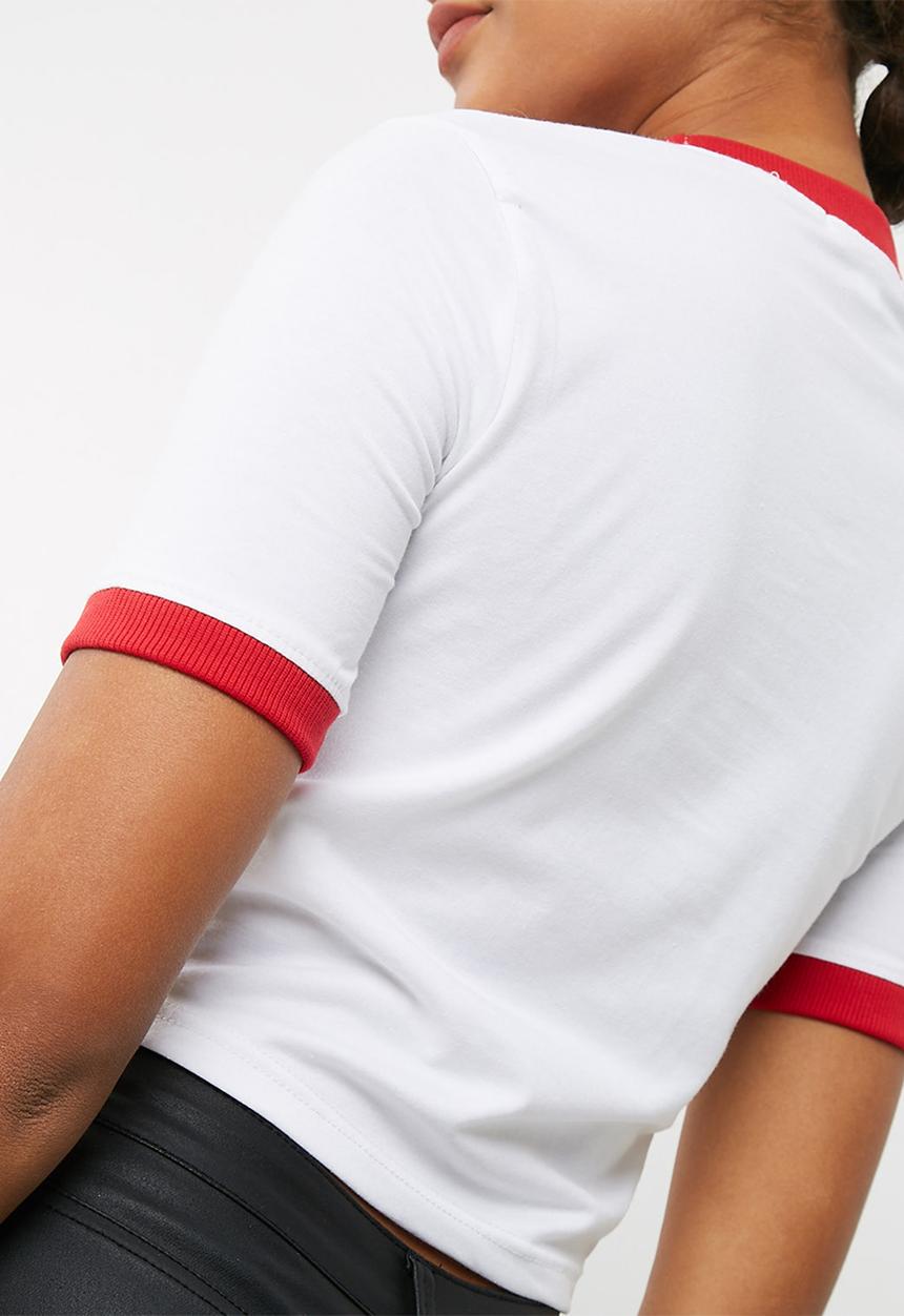 Missguided - Red trim heart chest detail 