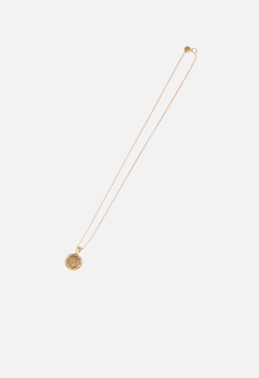 Matter of Fakt - Peso pendant small round necklace - brass