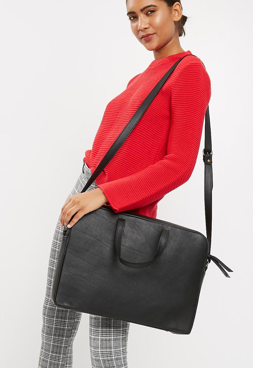 FSP Collection - Anna Leather Briefcase - Black