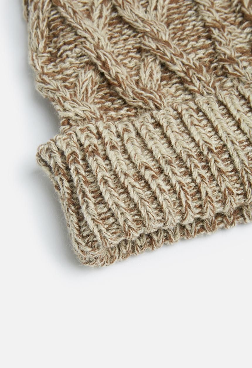 basicthread - Cabled melange beanie - beige