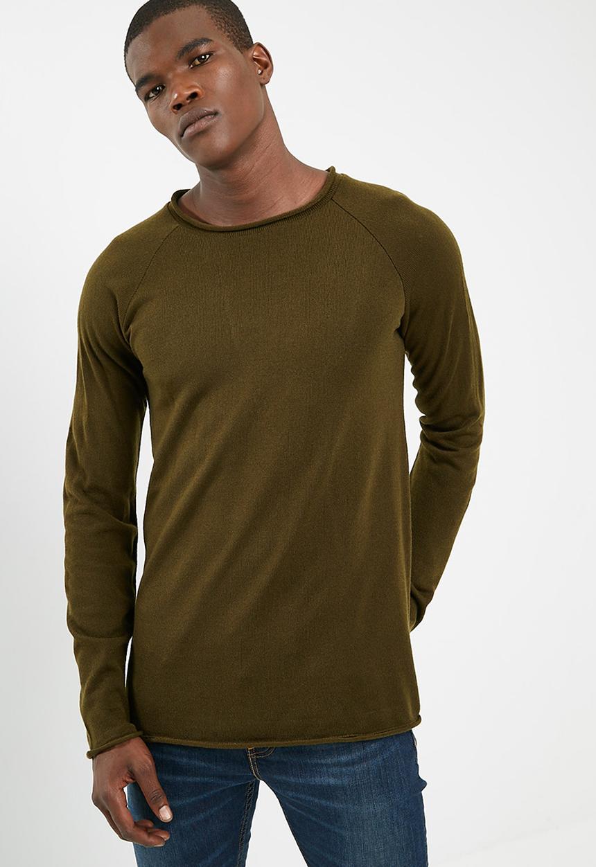 basicthread - Raw edge scoop neck knit