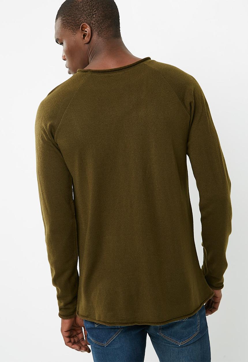 basicthread - Raw edge scoop neck knit