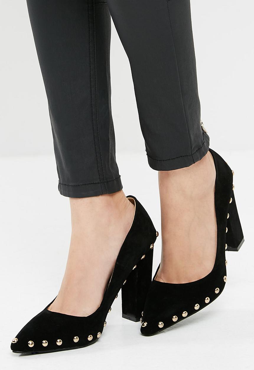 Missguided - Stud detail block heel pointed court shoe