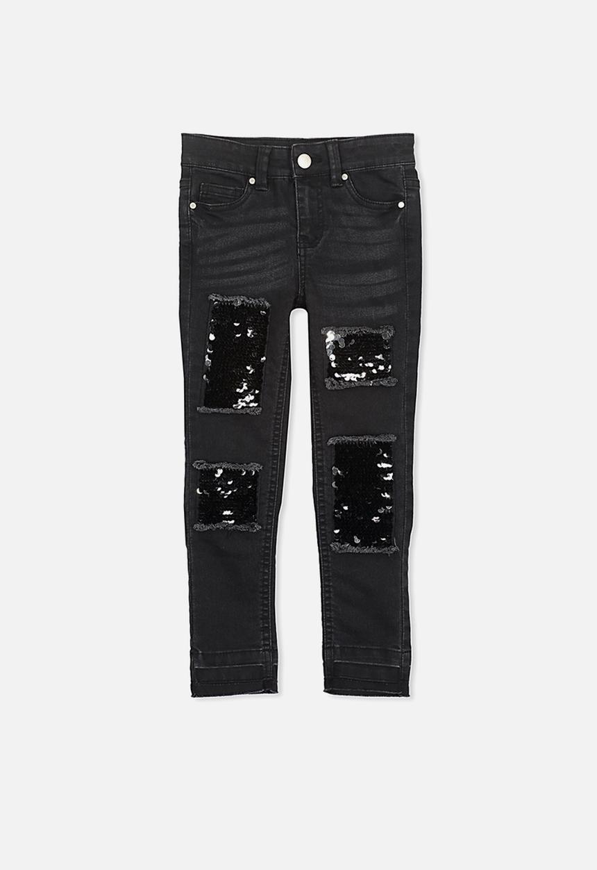 Cotton On - Kids mia sequin patch jeans