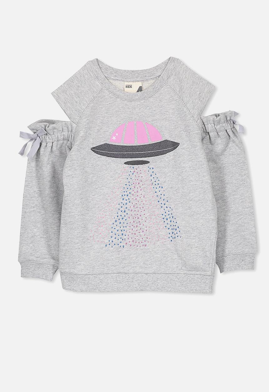 Cotton On - Kids Alexandra cold shoulder fleece