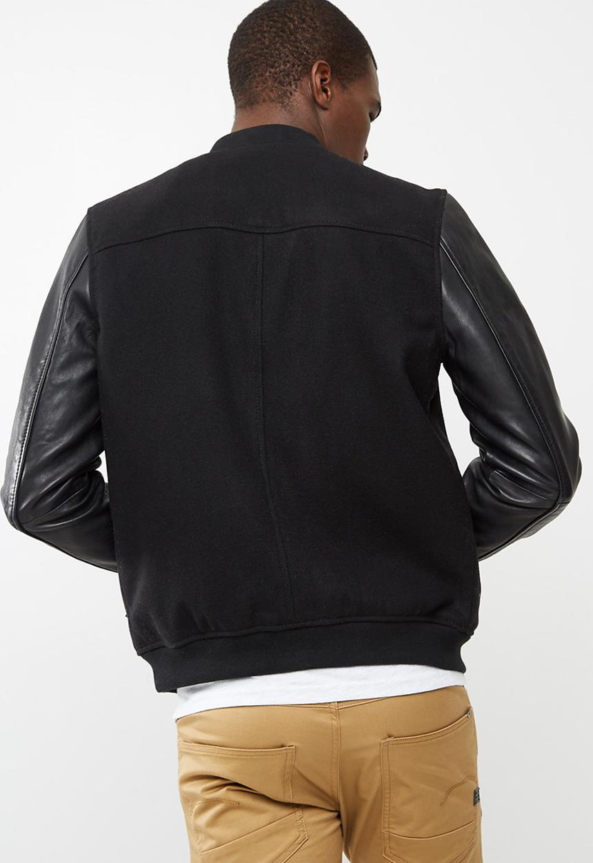 Superdry. - Varsity wool leather bomber