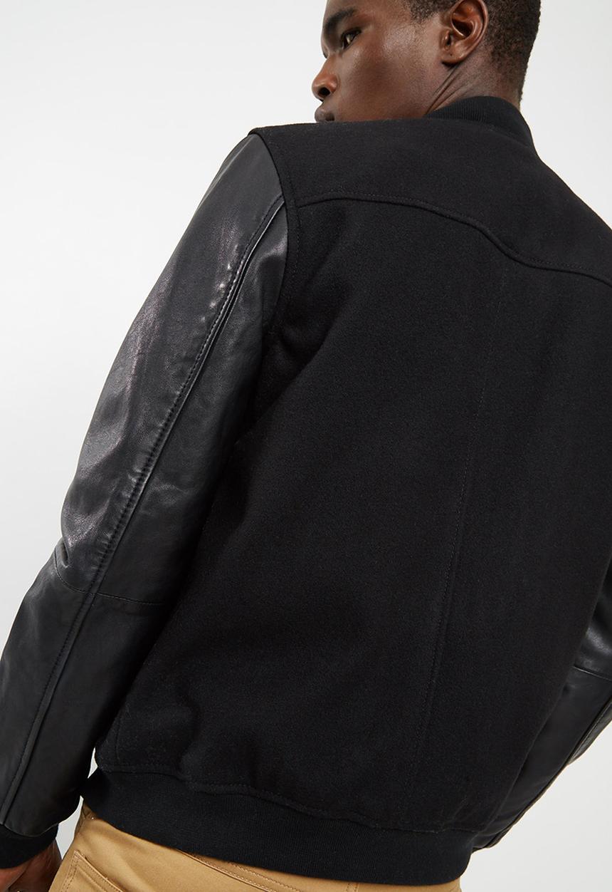 Superdry. - Varsity wool leather bomber