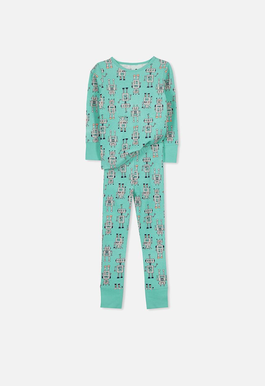 Cotton On - Kids boys long sleeve waffle pj set