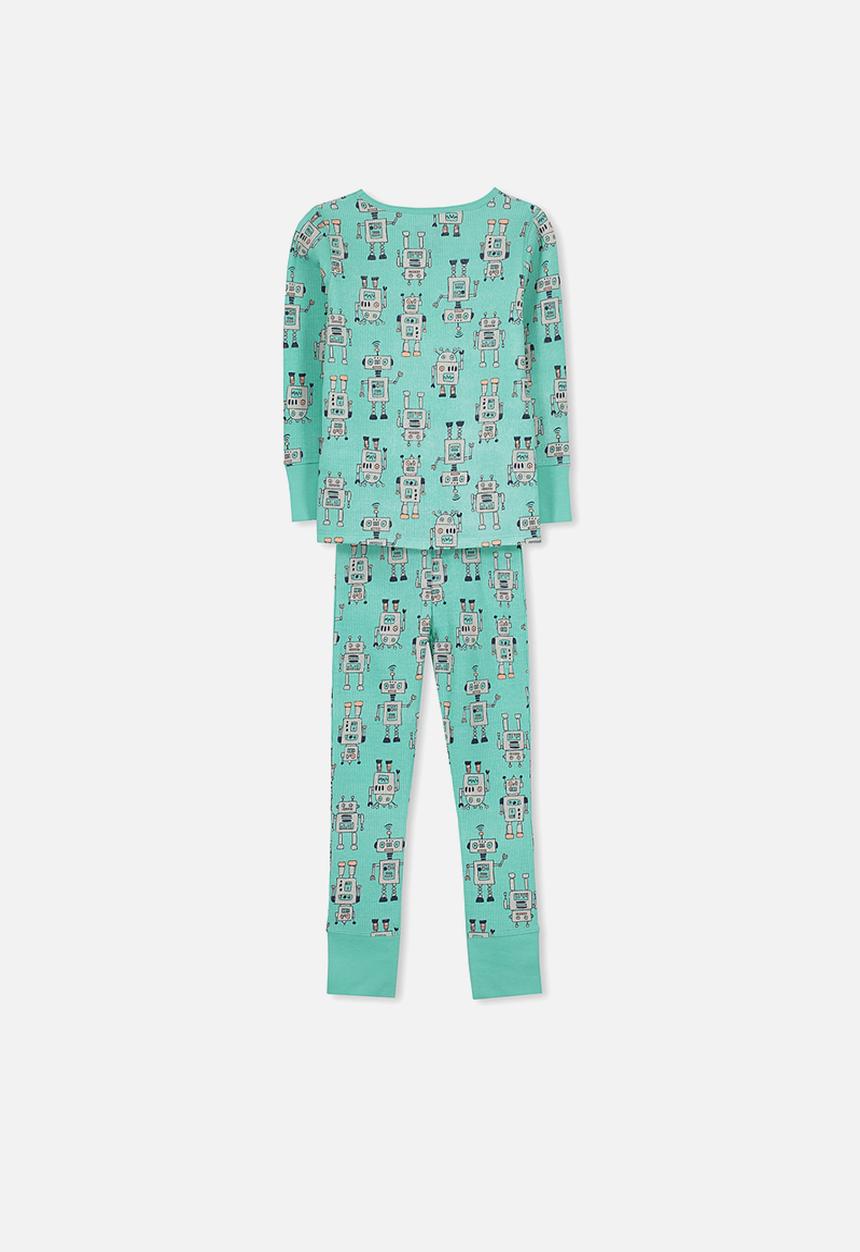 Cotton On - Kids boys long sleeve waffle pj set