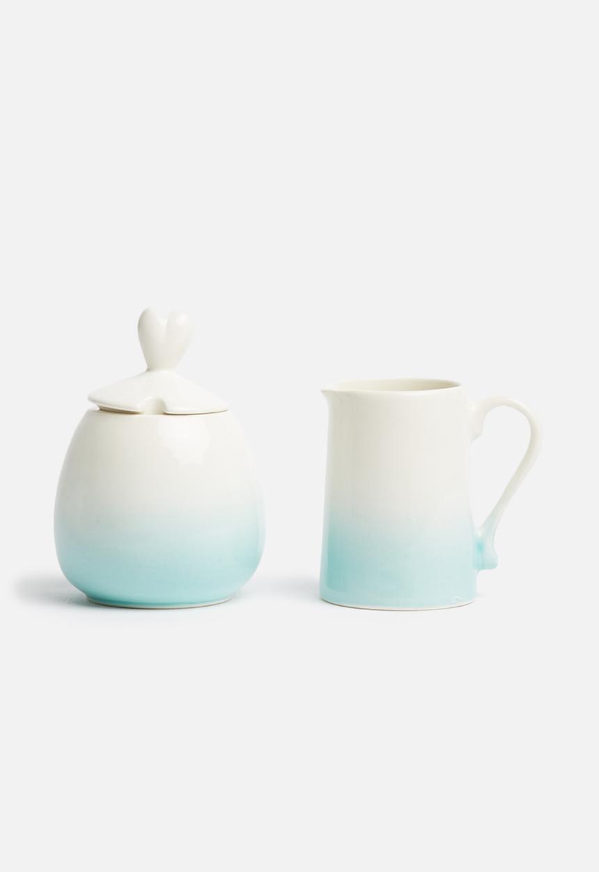 Urchin Art - Pastel pop milk jug & sugar bowl set