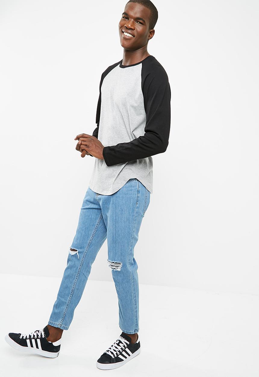 basicthread - Raglan curved hem slim tee