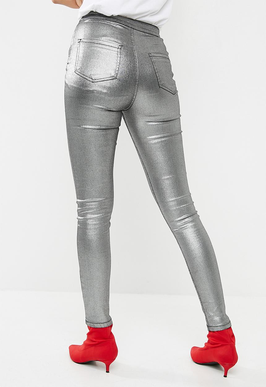 Missguided - Vice coated lace up skinny jeans