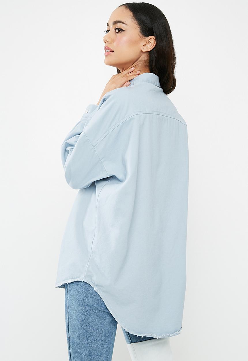 Missguided - Oversized washed denim shirt