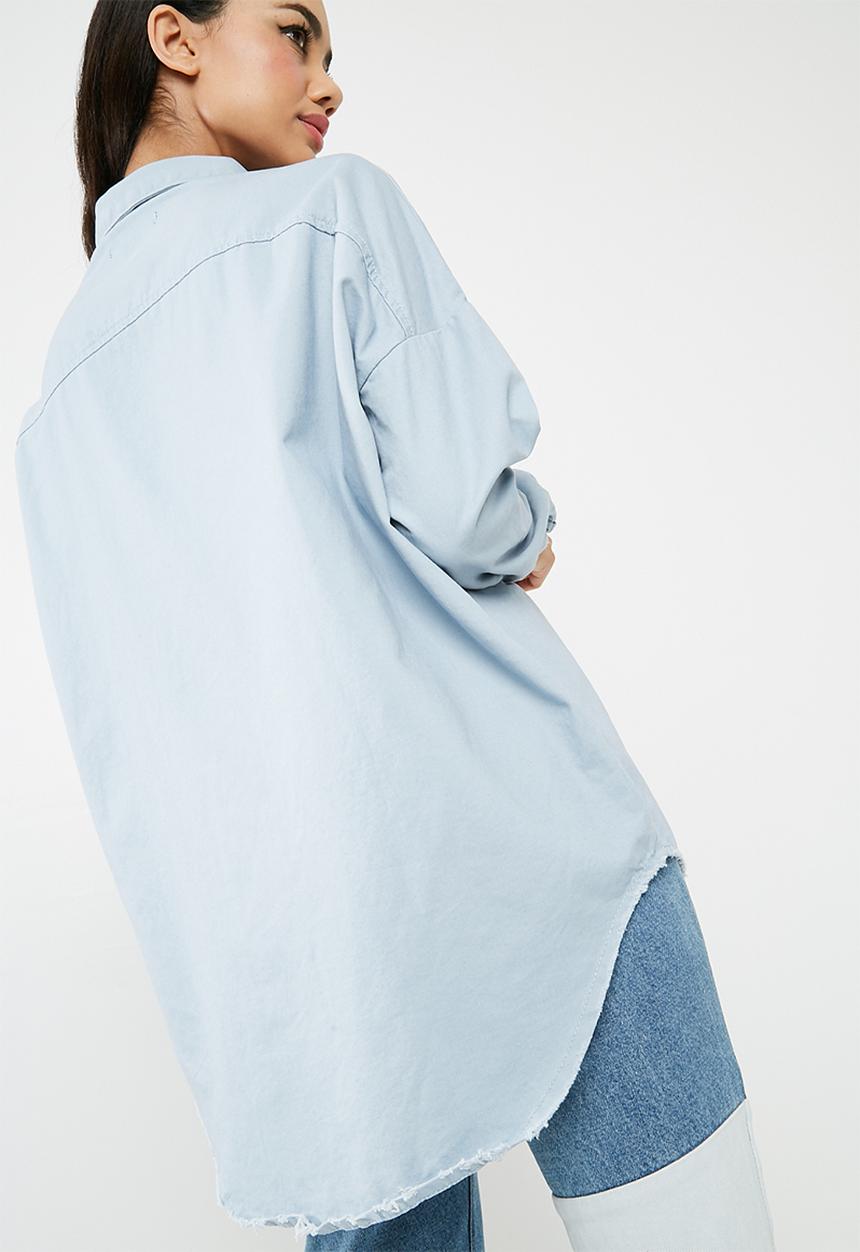 Missguided - Oversized washed denim shirt