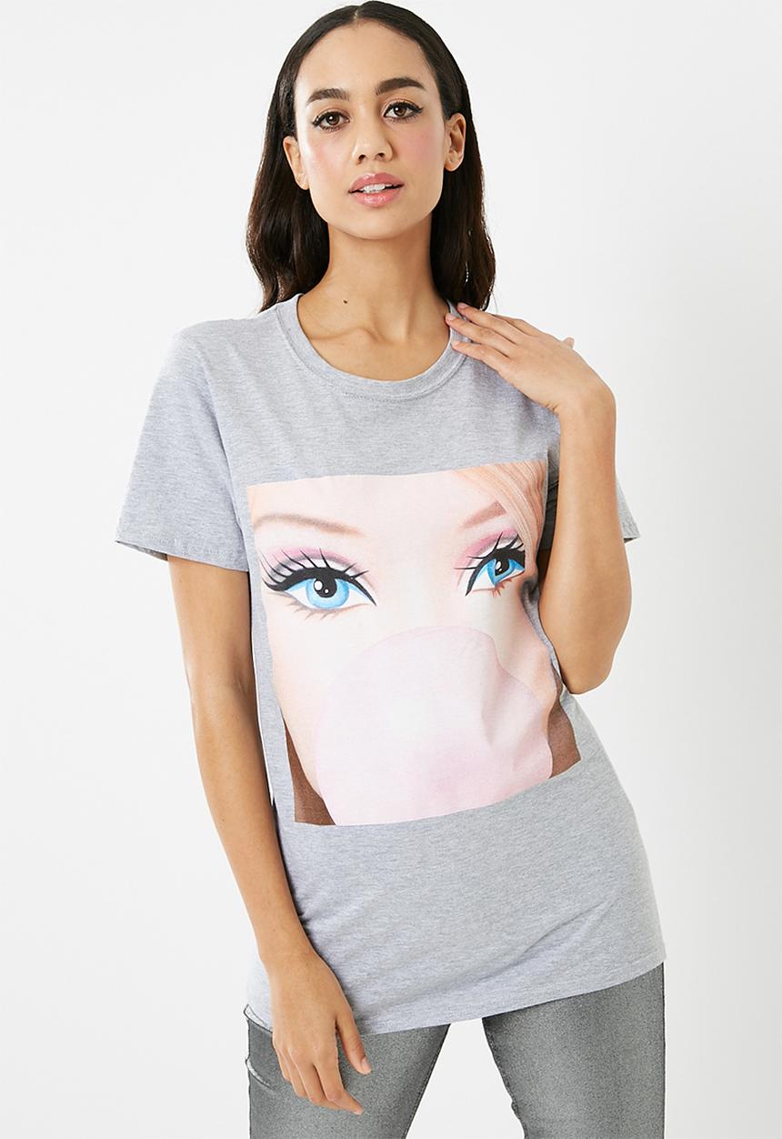 Missguided - Barbie x missguided longline graphic t-shirt 