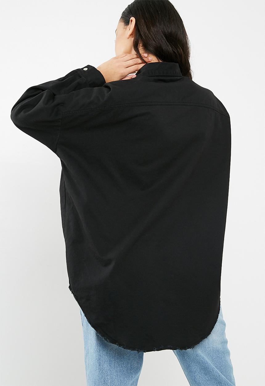 Missguided - Oversized washed denim shirt